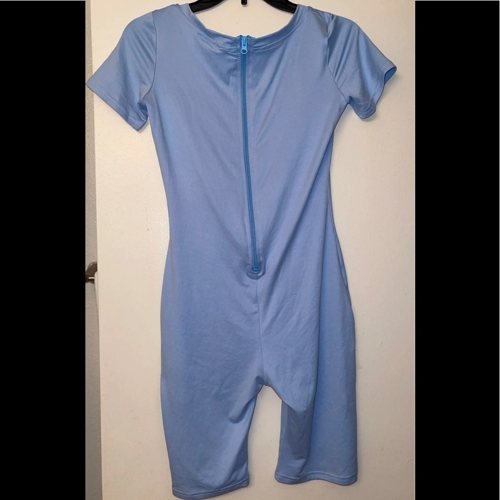 Swank A Posh Done Here T-Shirt Romper  Size/L  Light Blue
